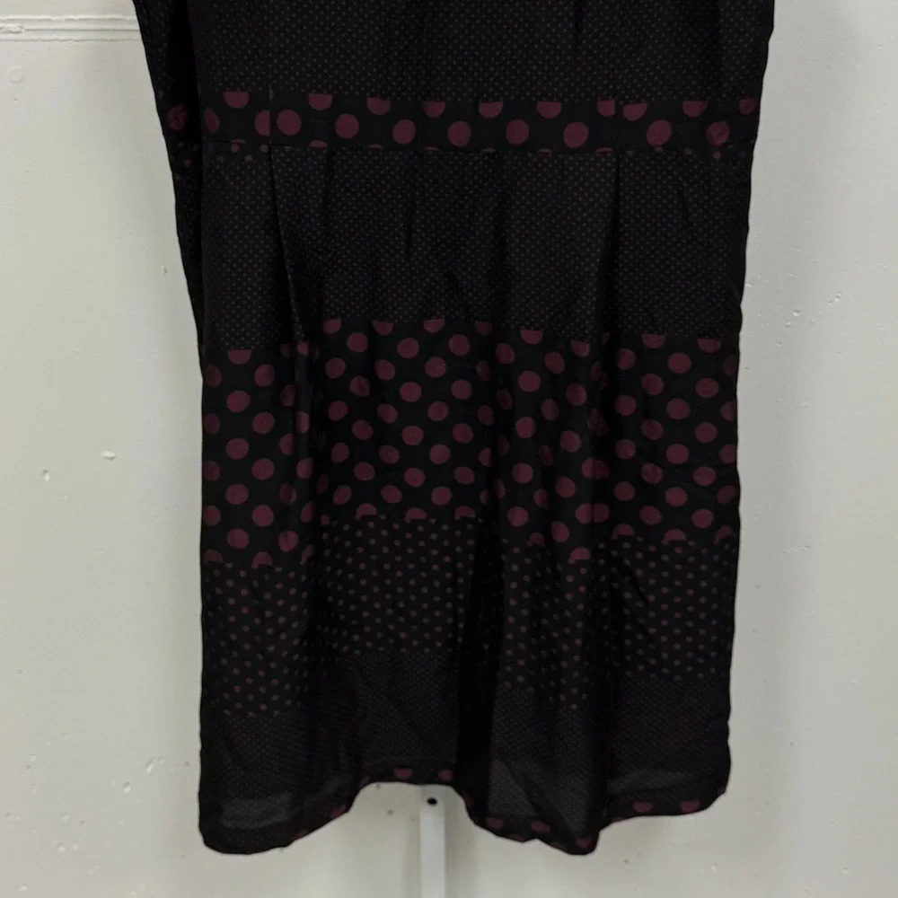 Who What Wear Dark Polka Dot Sleeveless Midi‎ Dress XXL Smocked  Whimsical Retro